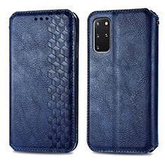 Leather Case Stands Flip Cover Holder S01D for Samsung Galaxy S20 Plus 5G Blue