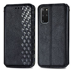 Leather Case Stands Flip Cover Holder S01D for Samsung Galaxy S20 Plus Black