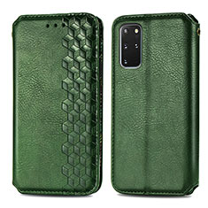 Leather Case Stands Flip Cover Holder S01D for Samsung Galaxy S20 Plus Green