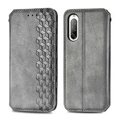Leather Case Stands Flip Cover Holder S01D for Sony Xperia 10 II Gray