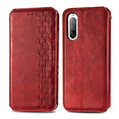 Leather Case Stands Flip Cover Holder S01D for Sony Xperia 10 II Red