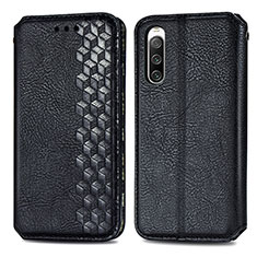 Leather Case Stands Flip Cover Holder S01D for Sony Xperia 10 IV Black