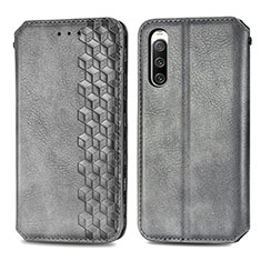Leather Case Stands Flip Cover Holder S01D for Sony Xperia 10 IV Gray