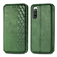 Leather Case Stands Flip Cover Holder S01D for Sony Xperia 10 IV Green