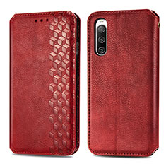 Leather Case Stands Flip Cover Holder S01D for Sony Xperia 10 IV Red