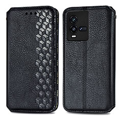 Leather Case Stands Flip Cover Holder S01D for Vivo iQOO 10 5G Black