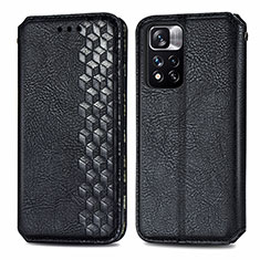Leather Case Stands Flip Cover Holder S01D for Xiaomi Mi 11i 5G (2022) Black