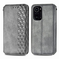 Leather Case Stands Flip Cover Holder S01D for Xiaomi Mi 11X Pro 5G Gray