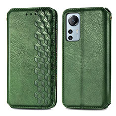 Leather Case Stands Flip Cover Holder S01D for Xiaomi Mi 12 5G Green