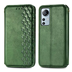 Leather Case Stands Flip Cover Holder S01D for Xiaomi Mi 12 Pro 5G Green