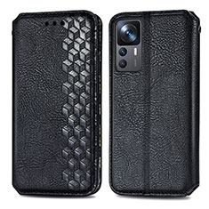 Leather Case Stands Flip Cover Holder S01D for Xiaomi Mi 12T Pro 5G Black