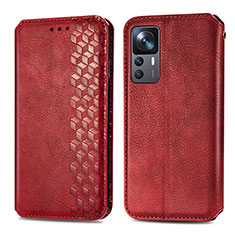 Leather Case Stands Flip Cover Holder S01D for Xiaomi Mi 12T Pro 5G Red