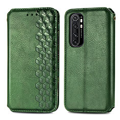 Leather Case Stands Flip Cover Holder S01D for Xiaomi Mi Note 10 Lite Green