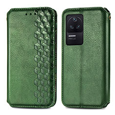 Leather Case Stands Flip Cover Holder S01D for Xiaomi Poco F4 5G Green