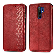 Leather Case Stands Flip Cover Holder S01D for Xiaomi Redmi 9 Red