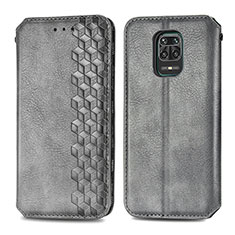 Leather Case Stands Flip Cover Holder S01D for Xiaomi Redmi Note 9 Pro Gray
