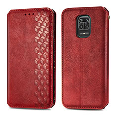 Leather Case Stands Flip Cover Holder S01D for Xiaomi Redmi Note 9 Pro Max Red