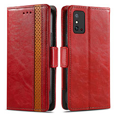 Leather Case Stands Flip Cover Holder S02D for Huawei Honor X10 Max 5G Red