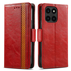 Leather Case Stands Flip Cover Holder S02D for Huawei Honor X6a Red