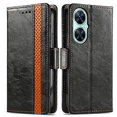 Leather Case Stands Flip Cover Holder S02D for Huawei Nova 11i Black