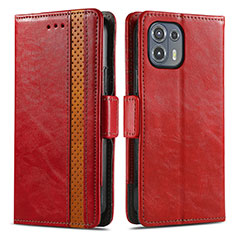 Leather Case Stands Flip Cover Holder S02D for Motorola Moto Edge 20 Lite 5G Red