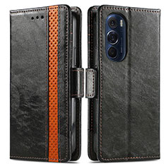 Leather Case Stands Flip Cover Holder S02D for Motorola Moto Edge X30 5G Black