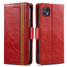 Leather Case Stands Flip Cover Holder S02D for Motorola Moto G50 5G Red