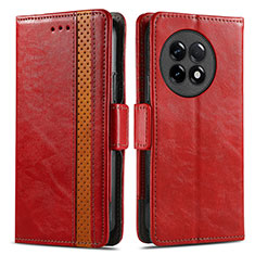 Leather Case Stands Flip Cover Holder S02D for OnePlus Ace 2 Pro 5G Red