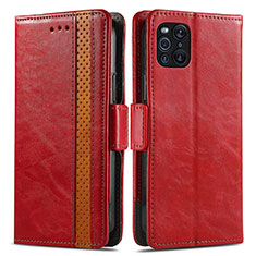 Leather Case Stands Flip Cover Holder S02D for Oppo Find X3 5G Red