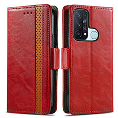 Leather Case Stands Flip Cover Holder S02D for Oppo Reno5 A Red