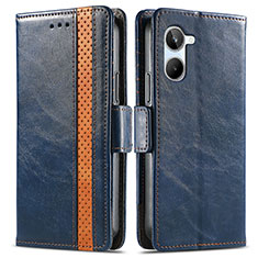 Leather Case Stands Flip Cover Holder S02D for Realme 10 4G Blue