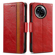 Leather Case Stands Flip Cover Holder S02D for Realme 11 5G Red
