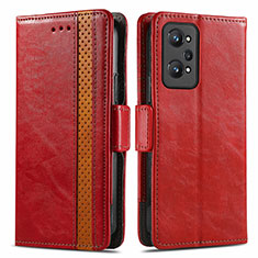Leather Case Stands Flip Cover Holder S02D for Realme GT Neo 3T 5G Red