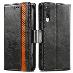 Leather Case Stands Flip Cover Holder S02D for Samsung Galaxy A30S Black