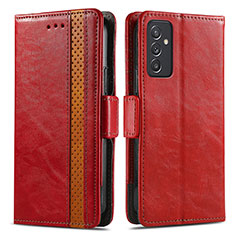 Leather Case Stands Flip Cover Holder S02D for Samsung Galaxy Quantum2 5G Red
