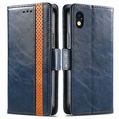 Leather Case Stands Flip Cover Holder S02D for Sony Xperia Ace III Blue