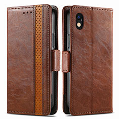 Leather Case Stands Flip Cover Holder S02D for Sony Xperia Ace III Brown