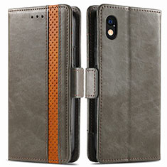 Leather Case Stands Flip Cover Holder S02D for Sony Xperia Ace III Gray