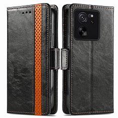 Leather Case Stands Flip Cover Holder S02D for Xiaomi Mi 13T Pro 5G Black