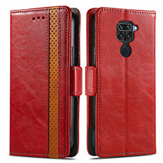 Leather Case Stands Flip Cover Holder S02D for Xiaomi Redmi 10X 4G Red