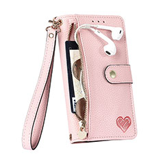 Leather Case Stands Flip Cover Holder S03D for Apple iPhone 13 Pink