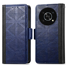 Leather Case Stands Flip Cover Holder S03D for Huawei Nova Y90 Blue