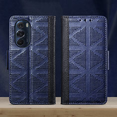 Leather Case Stands Flip Cover Holder S03D for Motorola Moto Edge X30 5G Blue
