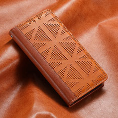 Leather Case Stands Flip Cover Holder S03D for Samsung Galaxy S21 FE 5G Brown