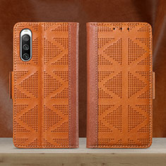 Leather Case Stands Flip Cover Holder S03D for Sony Xperia 10 IV Brown