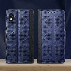 Leather Case Stands Flip Cover Holder S03D for Sony Xperia Ace III SO-53C Blue