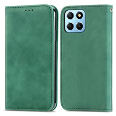 Leather Case Stands Flip Cover Holder S04D for Huawei Honor 70 Lite 5G Green
