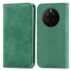Leather Case Stands Flip Cover Holder S04D for Huawei Mate 50 Green