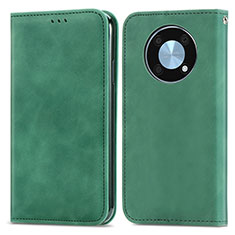 Leather Case Stands Flip Cover Holder S04D for Huawei Nova Y90 Green