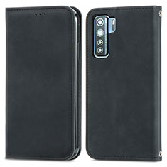 Leather Case Stands Flip Cover Holder S04D for Huawei P40 Lite 5G Black